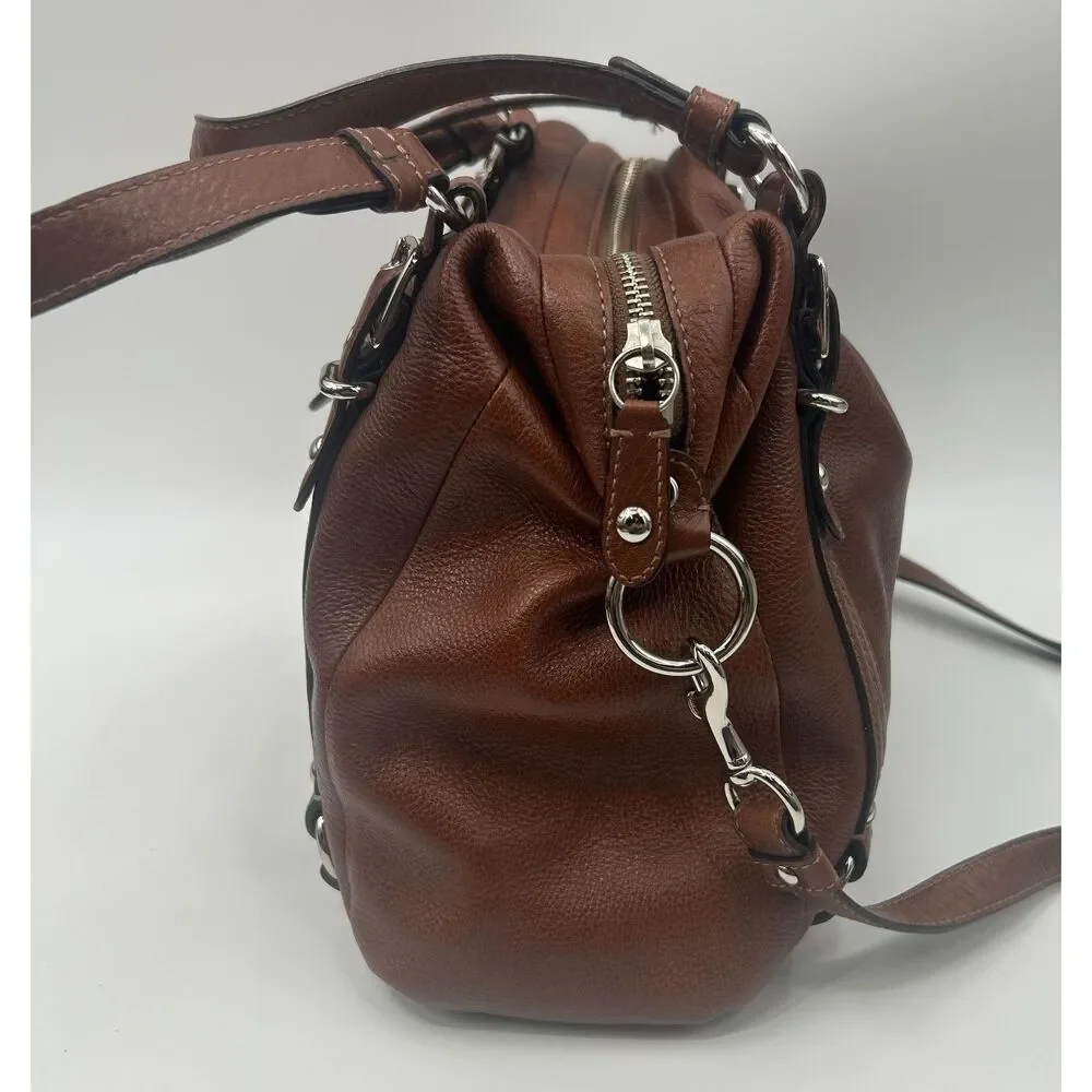 Coach F17566 Alexandra Brown Leather Tote Bag Convertible Crossbody Purse